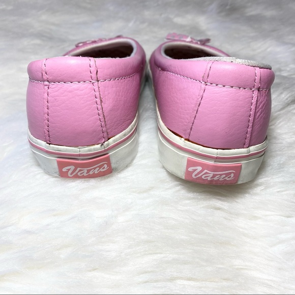 Rare Vans Women’s Slip On Pink Leather Shoes Size 6.5 - Picture 4 of 6